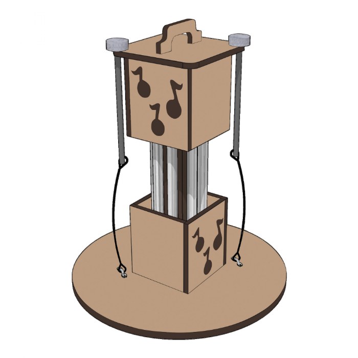 Alternate Image #1 of Portable Square Chime - Tan
