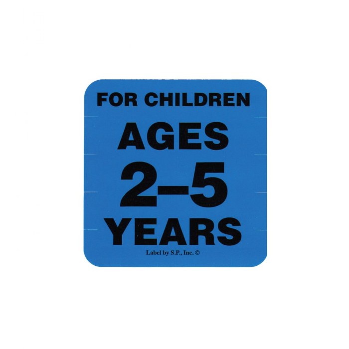 Primary Image of Ages 2 - 5 Years Label