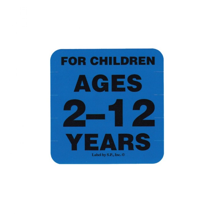 Primary Image of Ages 2 - 12 Years Label
