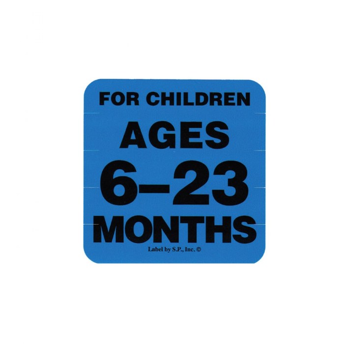 Primary Image of Ages 6 - 23 Months Label