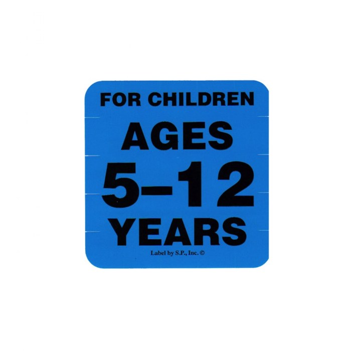 Primary Image of Ages 5 - 12 Years Label