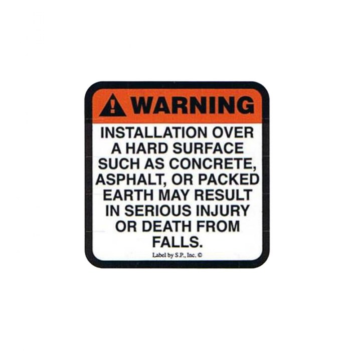 Primary Image of Surfacing Warning B Label