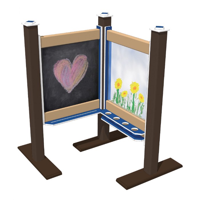 Alternate Image #1 of Chalkboard and Paint Panel - Blue/Chocolate