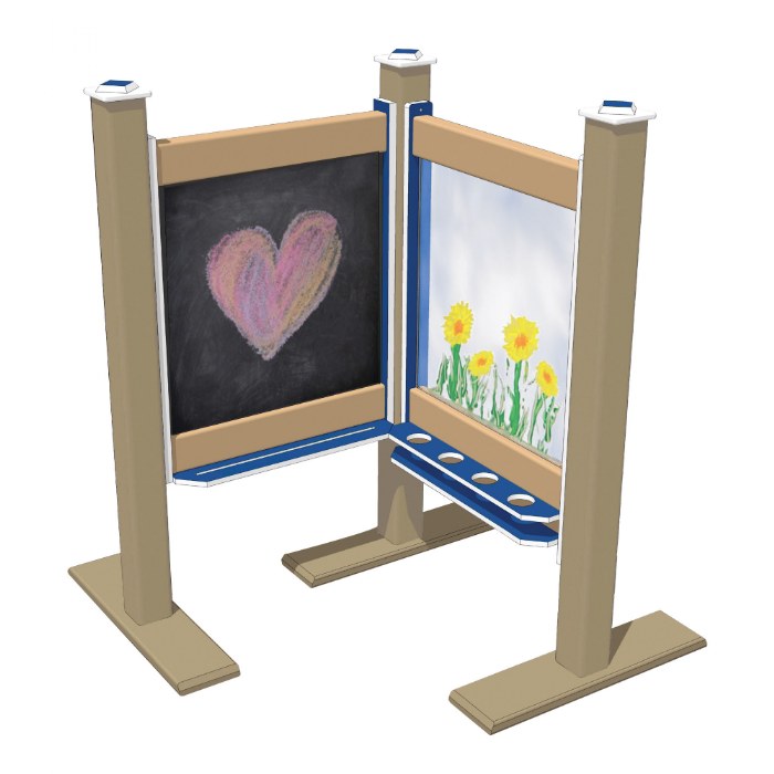 Alternate Image #1 of Chalkboard and Paint Panel - Blue/Latte