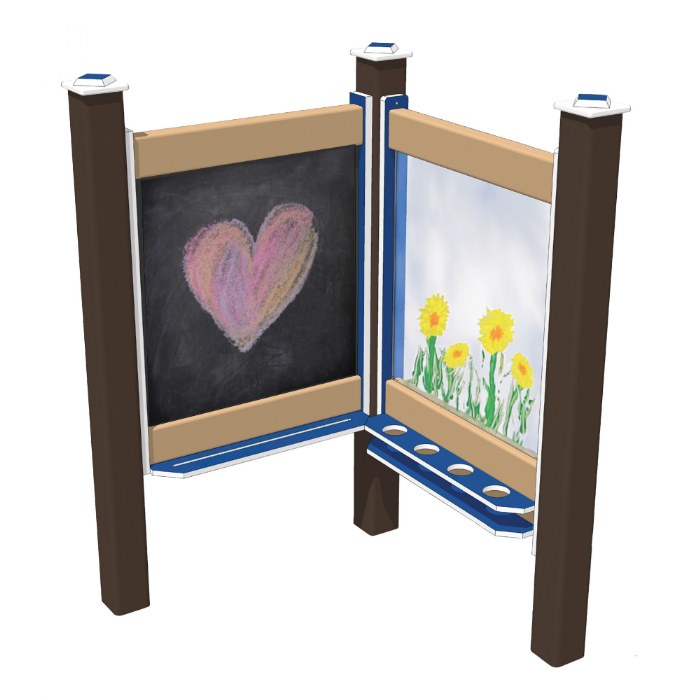 Alternate Image #1 of Chalkboard and Paint Panel - In-Ground - Blue/Chocolate
