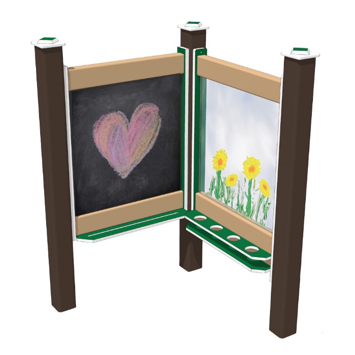 Alternate Image #1 of Chalkboard and Paint Panel - In-Ground - Green/Chocolate