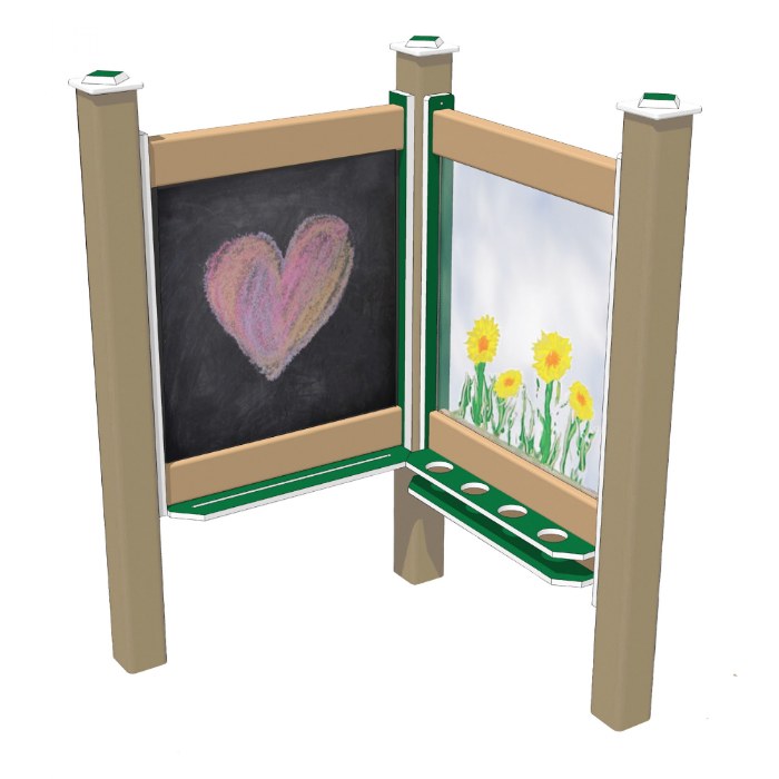 Alternate Image #1 of Chalkboard and Paint Panel - In-Ground - Green/Latte