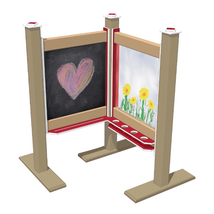 Alternate Image #1 of Chalkboard and Paint Panel - Red/Latte