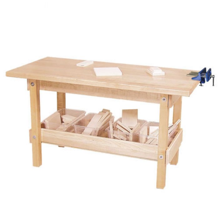 Primary Image of Workbench with Clear Trays and Wood
