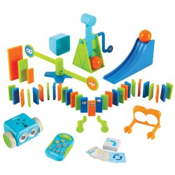 5 years & up. Introduce and grow early coding skills with Botley® the Coding Robot by Learning Resources. Botley® is one of the only coding robots that grows with your child. From basic navigational functions to advanced features that will get him through obstacle courses, direct him down pathways made from black lines, and allow him to detect objects, this little robot does it all. After mastering the basics, kids can test out their coding skills with the Botley's Action Challenge Accessory Set's chain-reaction challenges. Build and solve puzzles with the set's falling dominos, swinging hammer, rotating gate, and more! Aligned to CSTA & ISTE Technology Standards, Botley® is the first classroom-appropriate early coding robot to be STEM approved by STEM.org. Requires 5 AAA batteries (not included).