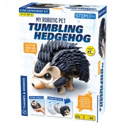 7 years & up. Let's get rolling! Build your own adorable robotic pet hedgehog to play with and perform amusing tricks. The robot features a built-in sound sensor and programmed to react to different sounds. After building your hedgehog, you can play with it by making different sounds and watch it tumble, roll, spin around, bristle its spines, and scurry around. Instruct your hedgehog to perform different actions with various clapping patterns on command. Learn about the inner mechanical workings that enable the robot's movements such as gears, motors, sound sensors, LEDs, and the other components through STEM-based play. Read the 40-page, full-color manual for step-by-step instructions on assembling the robot along with a fun comic about Nuna the Tumbling Hedgehog. Requires 4 AAA batteries (not included). Included: 172 Building Pieces and an Instruction Manual.