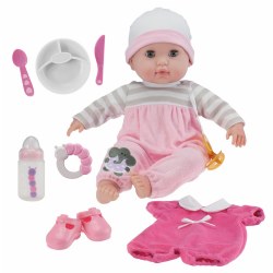 Nonis 15" Deluxe Baby Doll Set - Pink