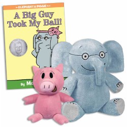 Elephant and Piggie Plushies & A Big Guy Took My Ball Book