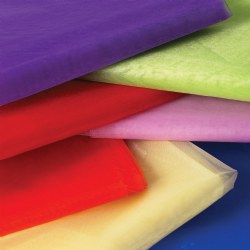 3 years & up. This set of beautiful organza fabric features an added touch of sparkle in seven different colors of the rainbow to create fascinating visual effects. Use them for dramatic play scenarios, enhance music and movement, or textural and visual simulation. Fabric measures 39.4" x 59.1". Included: 7 Pieces of Organza Fabric in Red, Orange, Yellow, Green, Blue, Indigo, and Violet.