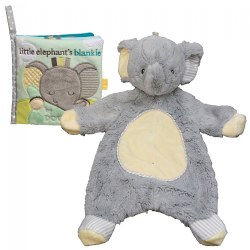 Cuddle Toys Sweet Little Gray Elephant Sshlumpie™ and Crinkle Cloth Book Set