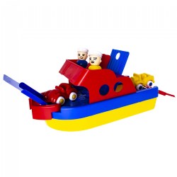Jumbo Ferry Boat - Primary Colors - Durable and Safe to Float on Water or Roll on Land