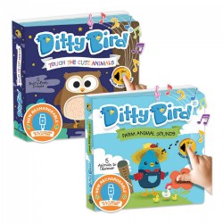 Ditty Bird Farm Animal and Cute Animal Sound Books - Set of 2
