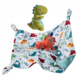 Pebblesaurus Taggies™  Set - Blanket & Soft Baby Rattle