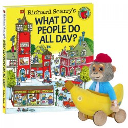 Bananas Gorilla Soft Toy & Richard Scarry Hardcover Book