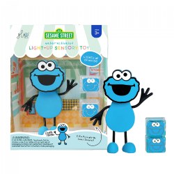 Image of Glo Pals Sesame Street Character Cookie Monster & 2 Light Up Water Cubes