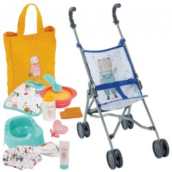 Umbrella Doll Stroller & 12" Baby Doll Nursery Set