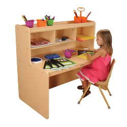 Preschool Furniture Chairs And Tables Kaplan Clic Maple Laminate Writing Desk
