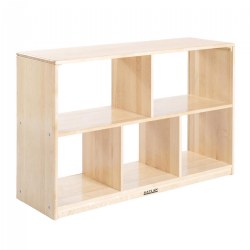 Image of Premium Solid Maple Preschool 5-Compartment Storage Unit - Acrylic Back  - Factory Second