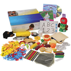 Each manipulative in this kit ties directly to one or more lessons in the Nemours® Reading Bright Start! Program, helping children learn with fun, motivating, and developmentally appropriate activities. An essential component to the Nemours® Reading BrightStart! Program for Early Literacy Success,the kit includes magnetic whiteboards, magnifying glasses, magnetic letters, craft sticks, music CDs, puppets, and other items that promote literacy in the early years.