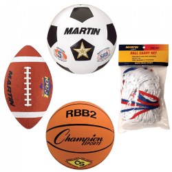 Set of 3 Sports Balls with Bag