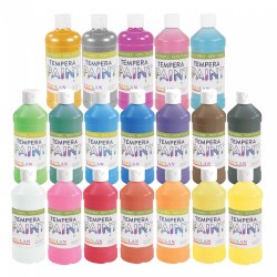 Image of Kaplan Washable 16 oz Tempera Paint - Set of 19 Colors