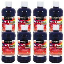Image of Glitter Paint 16 oz. Bottles - Set of 8 Blue - Net Weight: 1 Gallon