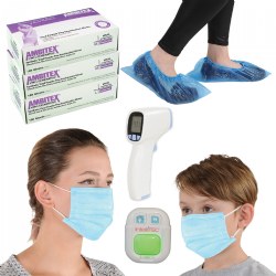 Personal Protective Equipment Supply Set with Thermometer