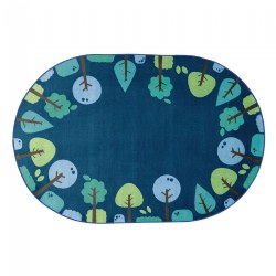 Image of Kaplan® Tranquil Trees Carpets - Oval - Blue