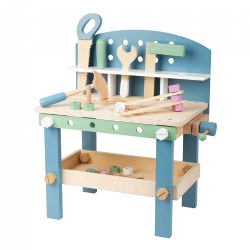 Image of Wooden Compact Workbench with Accessories - Nordic Theme