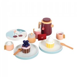 Image of Coffee & Tea Wooden Playset - 18 Pieces