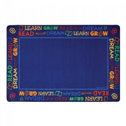 Read to Dream Border Rug - Blue - Rectangle