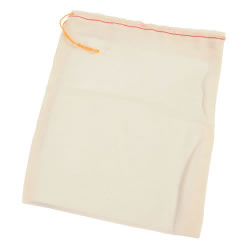 This natural cotton drawstring bag features a single drawstring, and is made of a lightweight 4 oz. cotton muslin material. Measures 8" W x 10"L.