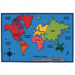 World Map KID$ Value PLUS Rug - 6' x 9'
