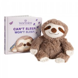 Warmies® Microwavable Plush 13" Sloth & "Can't Sleep. Won't Sleep." Board Book