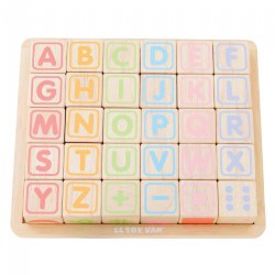 Image of Wooden ABC Learning Blocks with Storage Tray