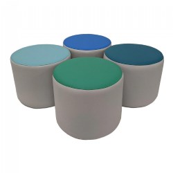 Image of 15" Round Accent Ottomans - Set of 4