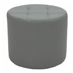 16" Tufted Round Ottoman - Gray