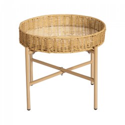 Washable Wicker Mirrored Table