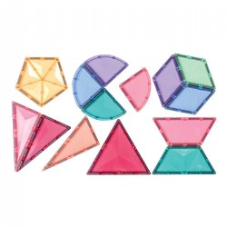 Colorful Magnetic Tiles Shape Expansion Pack - 48 Pieces