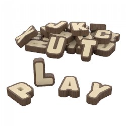 Image of Bark Block Letters - 36 Pieces