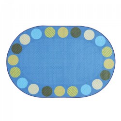 Image of Calming Colors Open Seating Oval Classroom Carpet - 8' x 12'