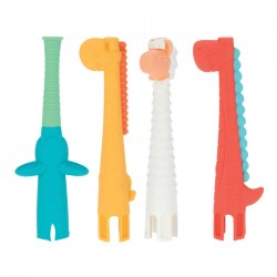 Silicone Tube Teethers - Set of 4