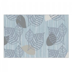 Sense of Place Leaf Carpet - Blue - 4' x 6' Rectangle