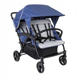 Gaggle® Odyssey 4-Seat Quad Stroller - Blue/Gray