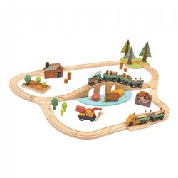 Image of Wild Pines Wooden Train Set - 95 Pieces
